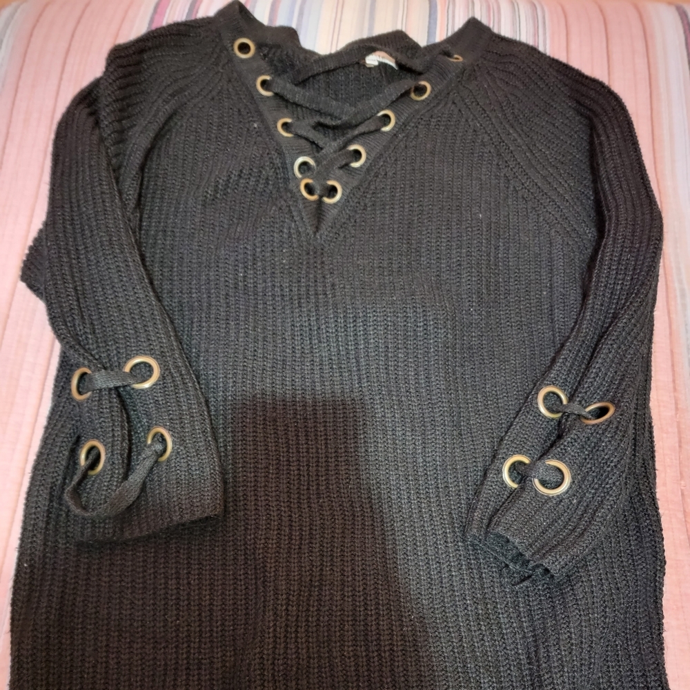 Black knitted dress